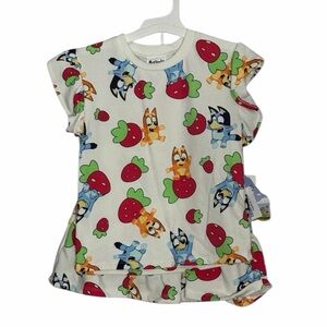Strawberry Bluey Outfit Top Skirt Girls  5T
NWT - 2 Piece Set